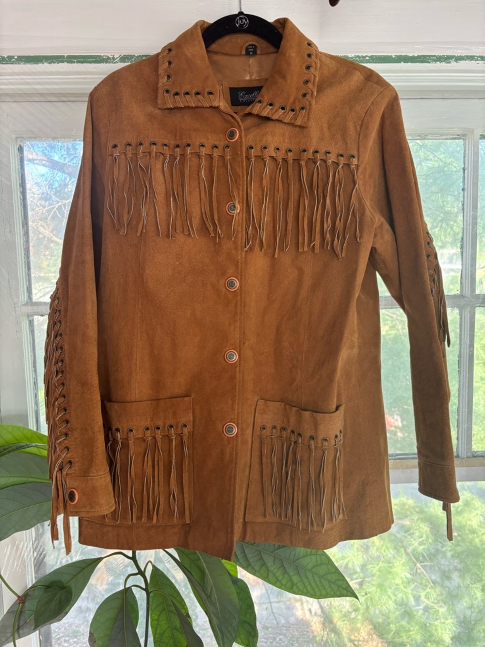 Brown Suede Fringe Leather Jacket